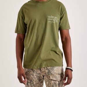 Men's Ed Hardy Panther Snake Graphic T-Shirt - Size Large - Olive Green